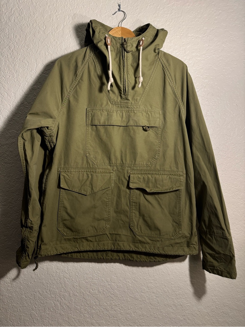 REI Co-op Trailsmith Anorak Jacket in Olive Green.